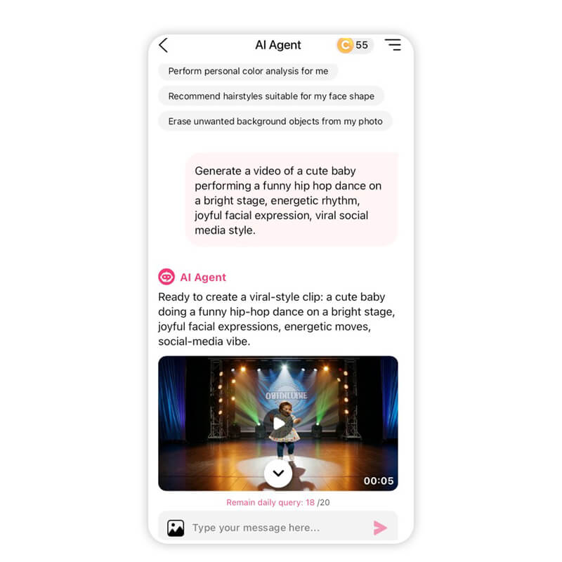 AI Baby Dance video with YouCam Makeup AI Agent