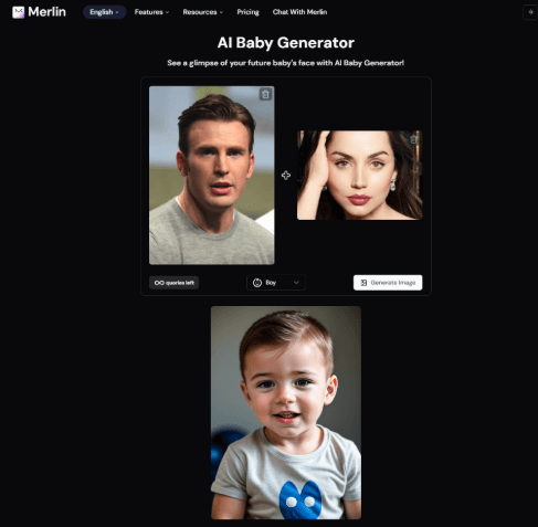 Merlin AI : générateur futur bébé IA