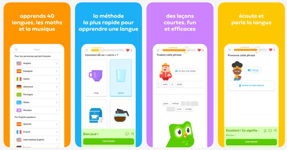 Meilleures appli iPhone : Duolingo