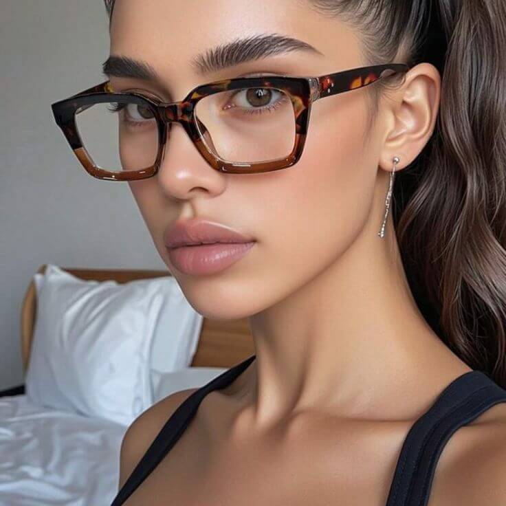 Wayfarer-style glasses