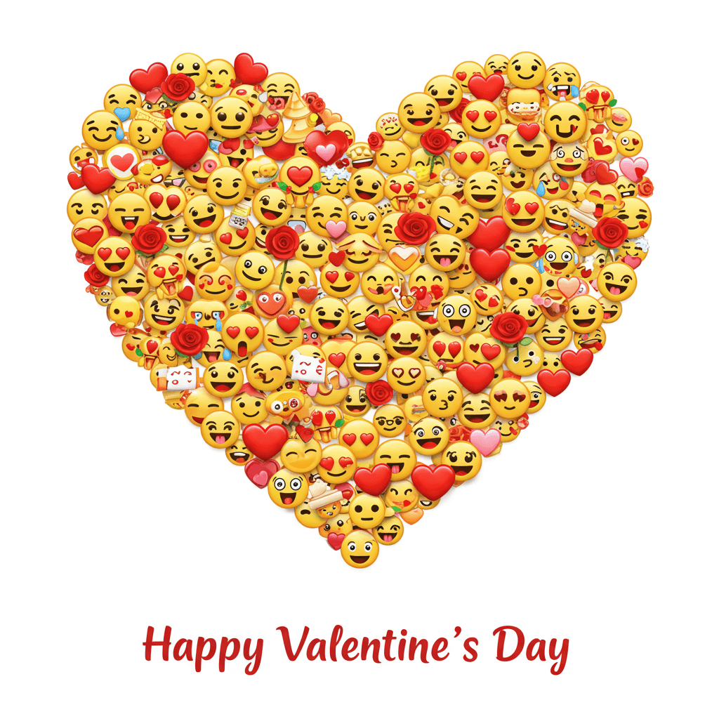 Valentine’s Day card with emojis