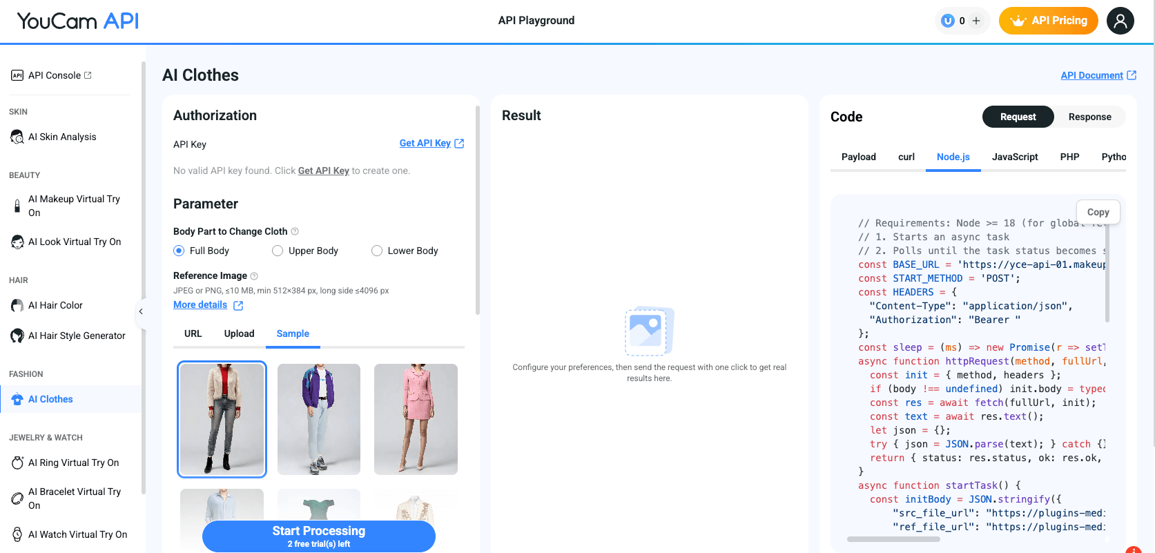 AI Clothes Try On API