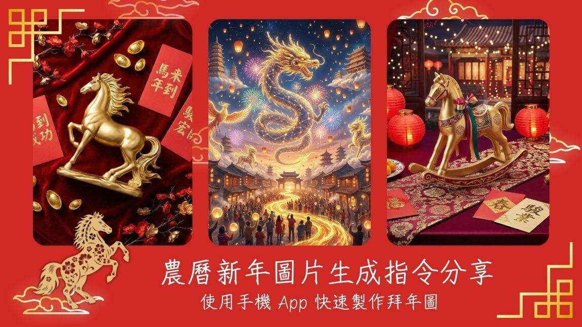 過年圖指令分享：超過 20 組文字指令，手機 App 快速生成拜年圖！