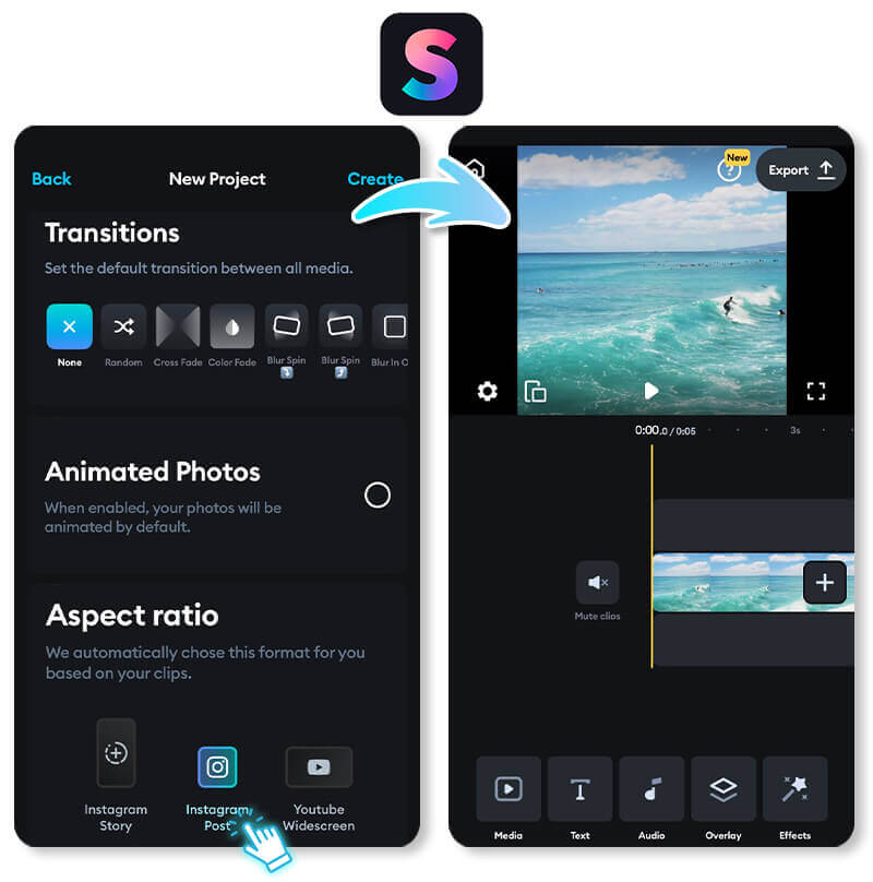 Splice: resize video for instagram free