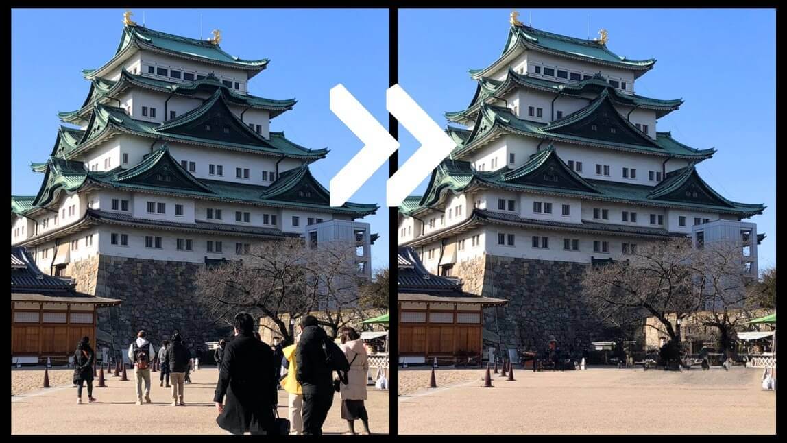 写真の人を消すアプリ