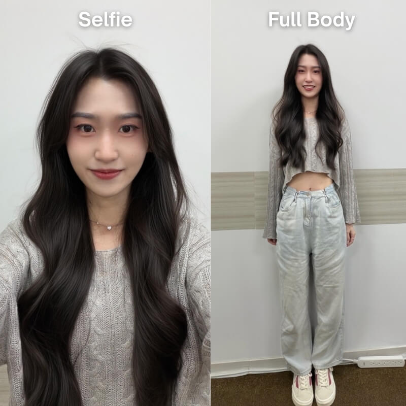 Upload your selfie and a full body shot