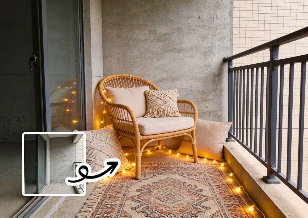 Gemütlicher Boho-Balkon
