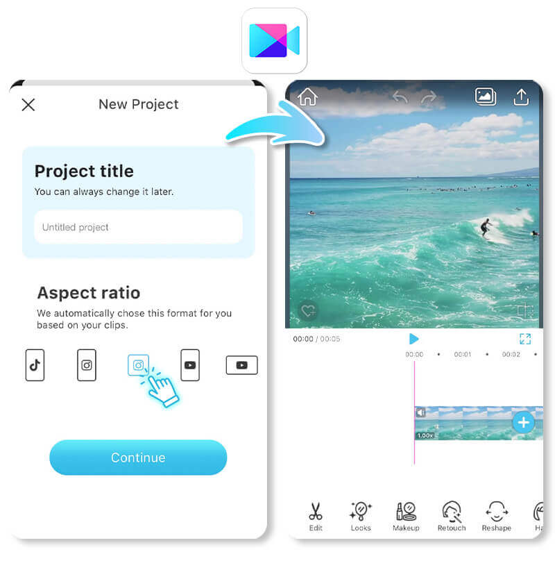 YouCam Video: resize video for instagram reels