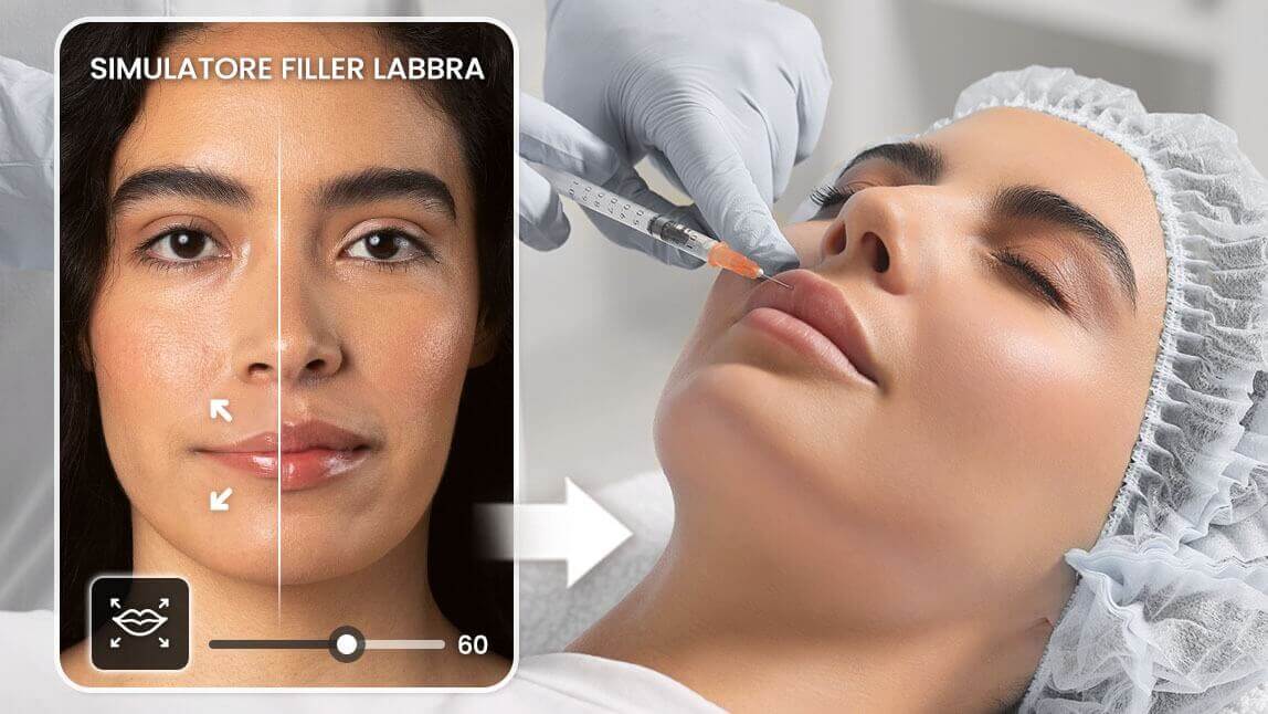 Simulatore Filler Labbra Prima e Dopo per Anteprime Trattamenti Viso