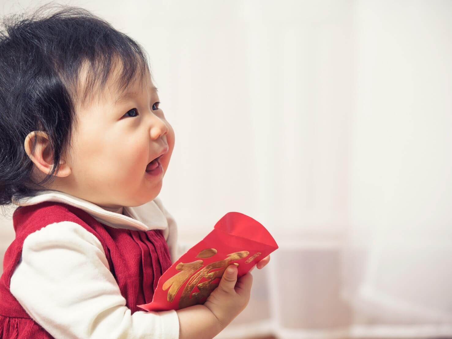 收過年紅包的小孩示意圖