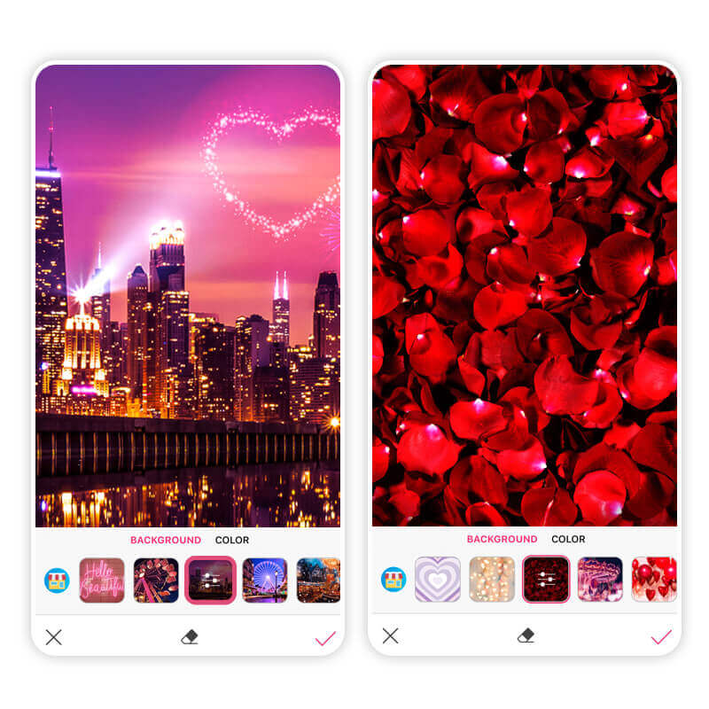 Application montage photo Saint Valentin : YouCam Makeup pour ajouter fond Saint Valentin