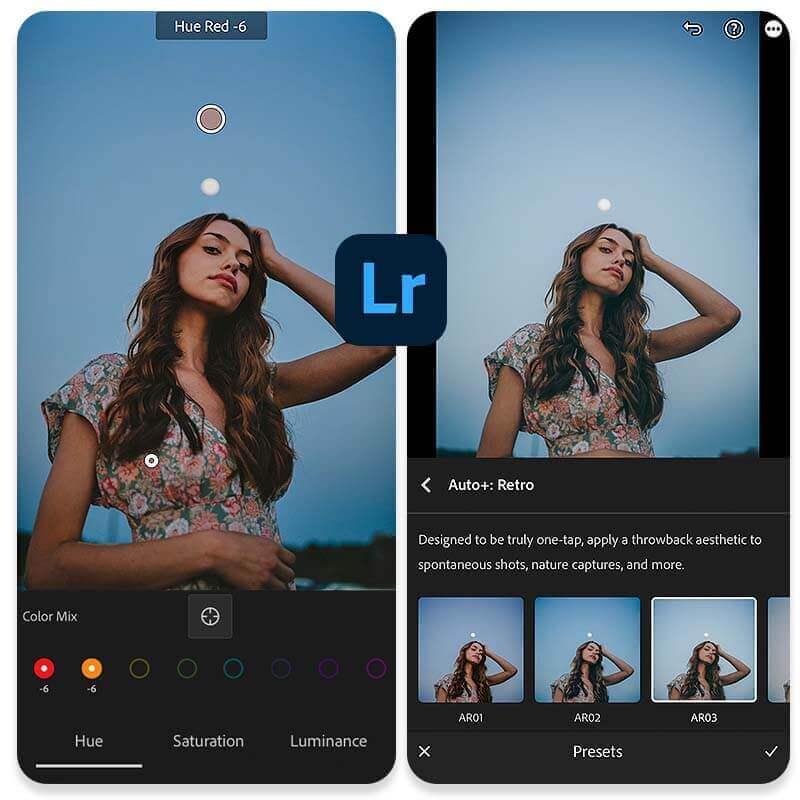 Interface do aplicativo editor de fotos Adobe Lightroom Interface do Adobe Lightroom, um aplicativo para editar fotos profissional.