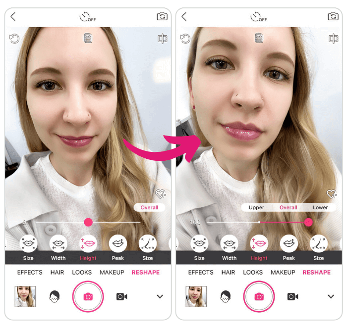 lip filler simulator for lip filler try on