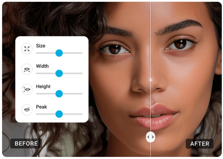 Try lip filler simulator online free with YouCam Online Editor