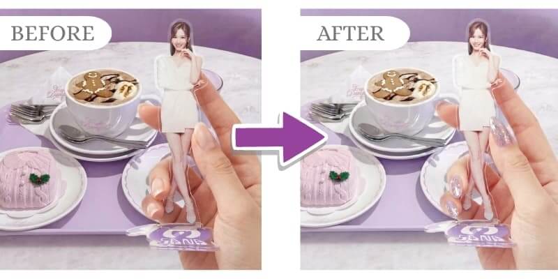 推しグッズを持つ手に推しカラーのネイルを後付け加工