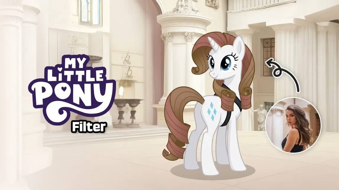 Exemplo de transformação de foto em My Little Pony com IA