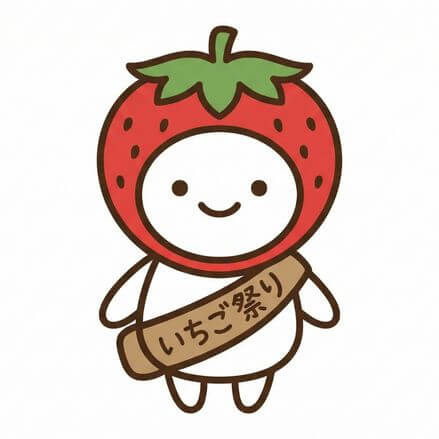 イチゴモチーフのゆるキャラ