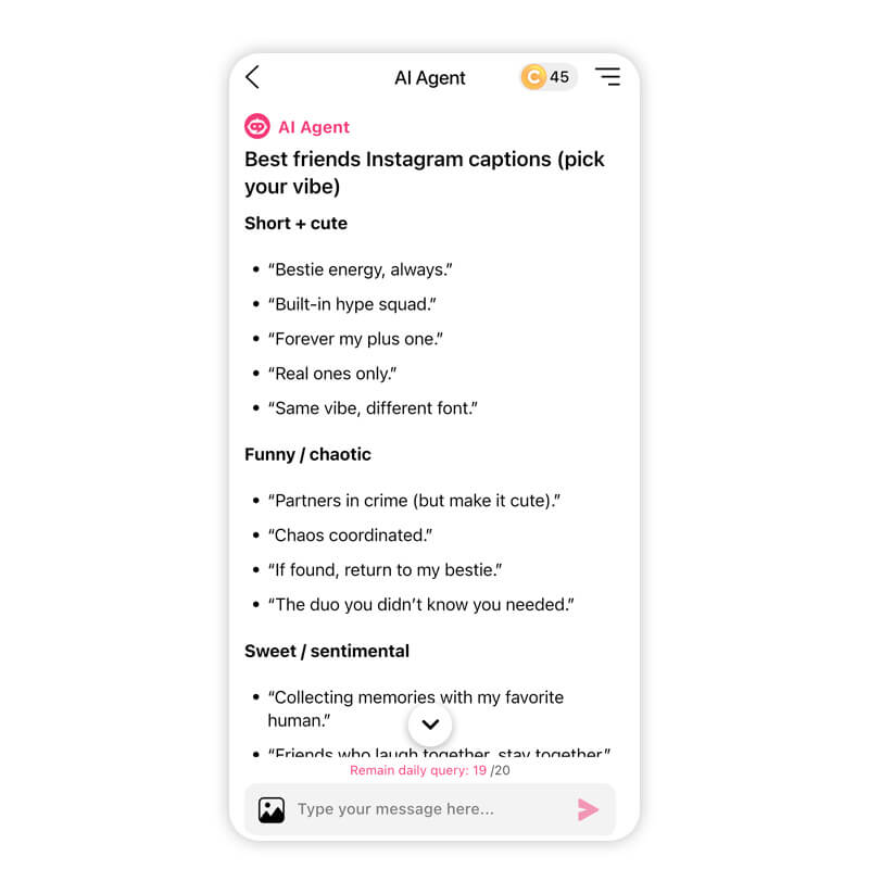 Best friend caption list Best friend caption list