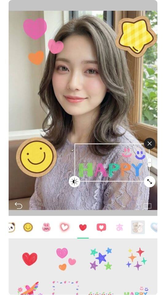 『LINE Camera』の編集画面 『LINE Camera』の編集画面