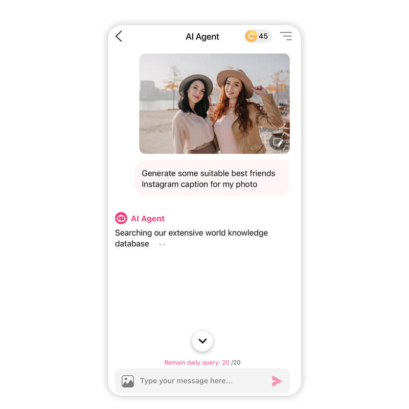 AI Agent that generates friend captions