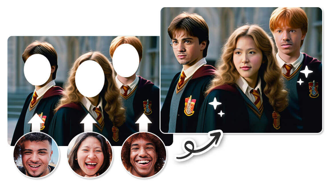 how do you put people's faces on pictures