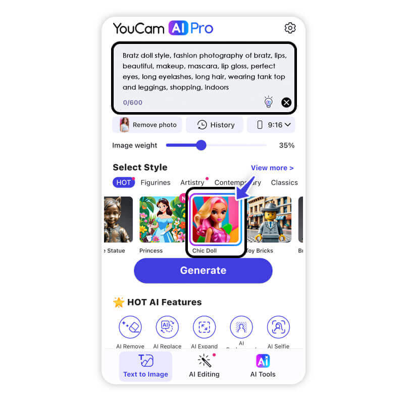 Make AI Bratz Doll with Chic Doll Style