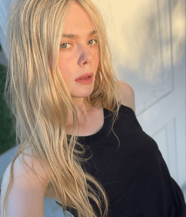 Elle Fanning with Beach Waves