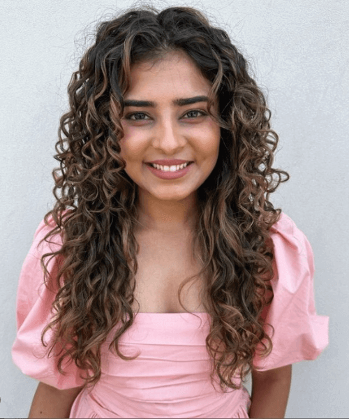 Long Curls for round face