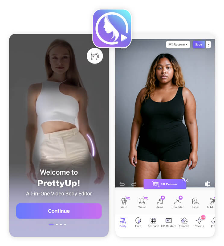 PrettyUp — Slim Your Look in Photos & Videos