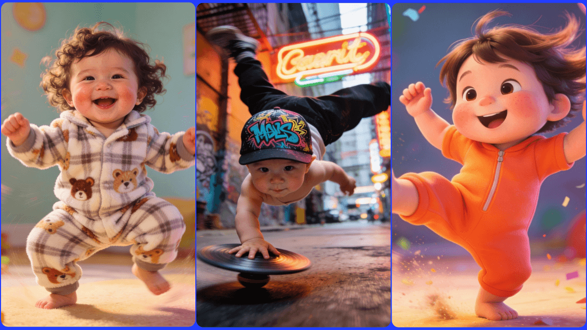 Three AI Baby Dance Video Ideas with Prompts.