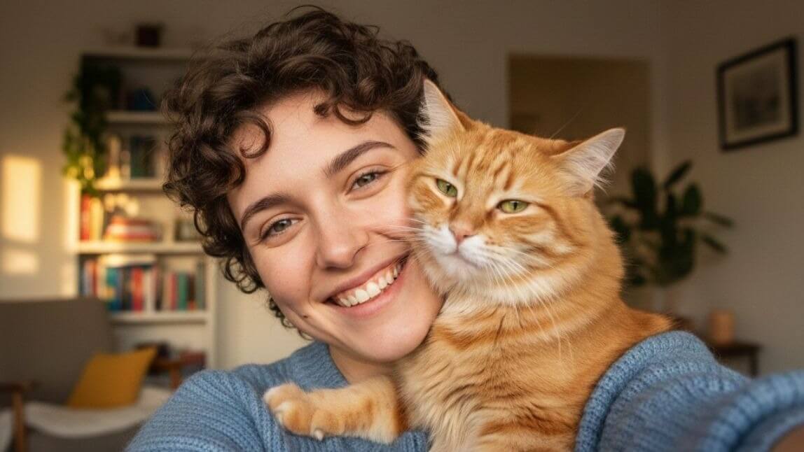 How to Take the Perfect Selfie With Your Cat (Using AI Group Photo)
