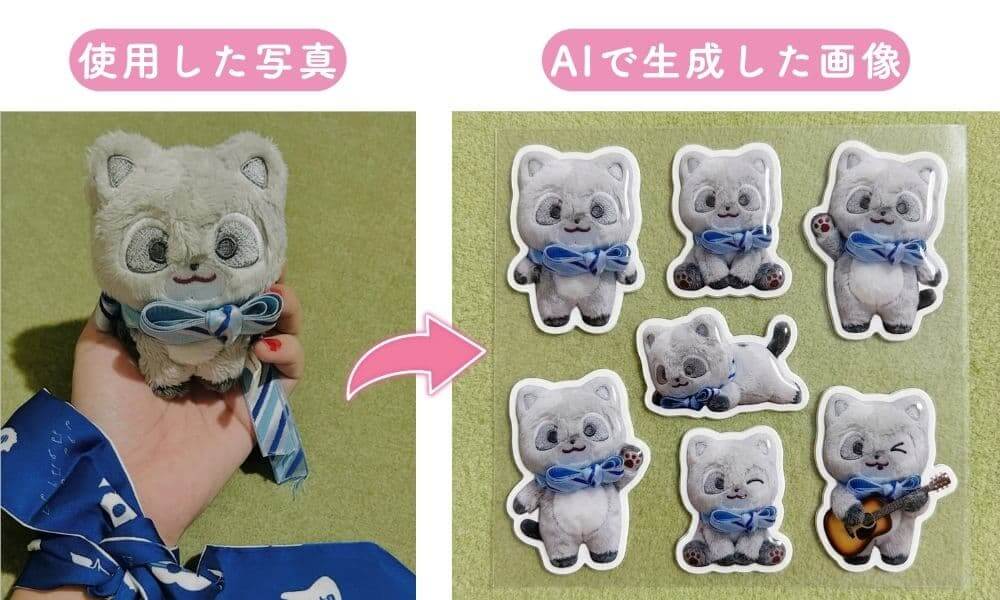 推しのグッズでオリジナルのステッカー画像を作る