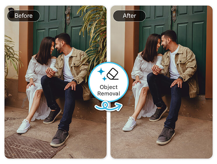 Ferramenta de Remoção de Objetos por IA para limpar vídeos de Dia dos Namorados.