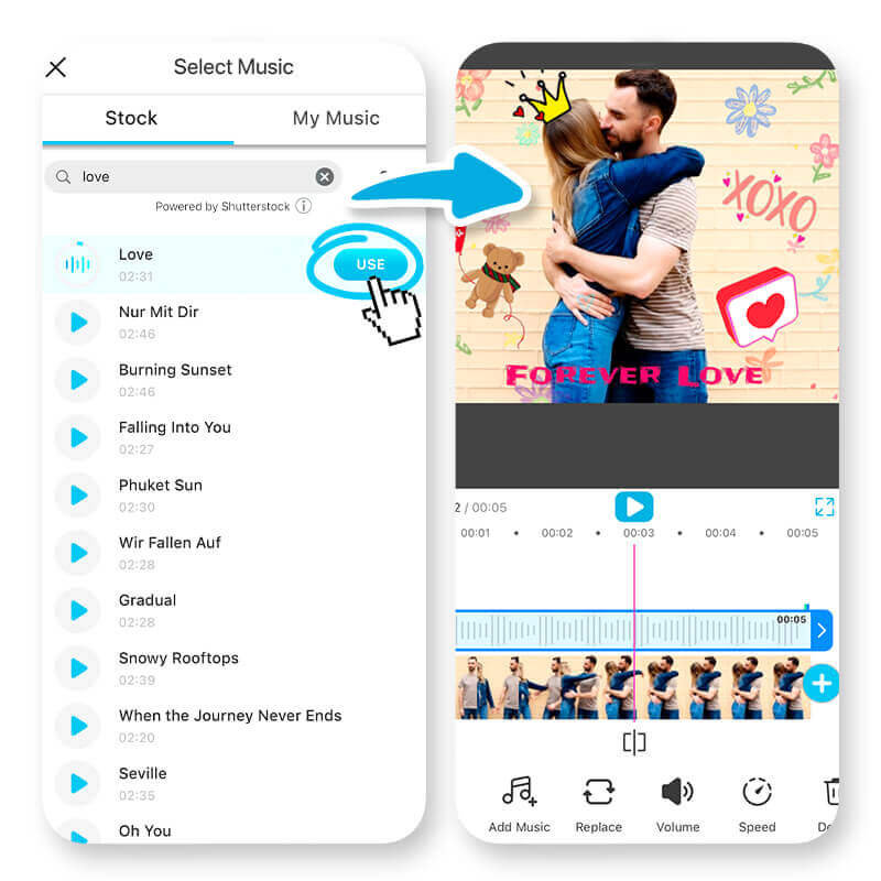 Meilleure application pour vidéo IA câlin