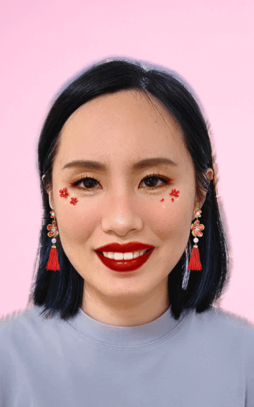 Chinese New Year Makeup Look Cherry Blossom Hues
