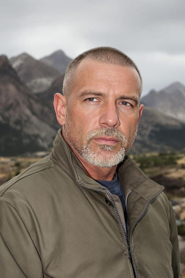 Buzz Cut with Clean Edges for men over 50