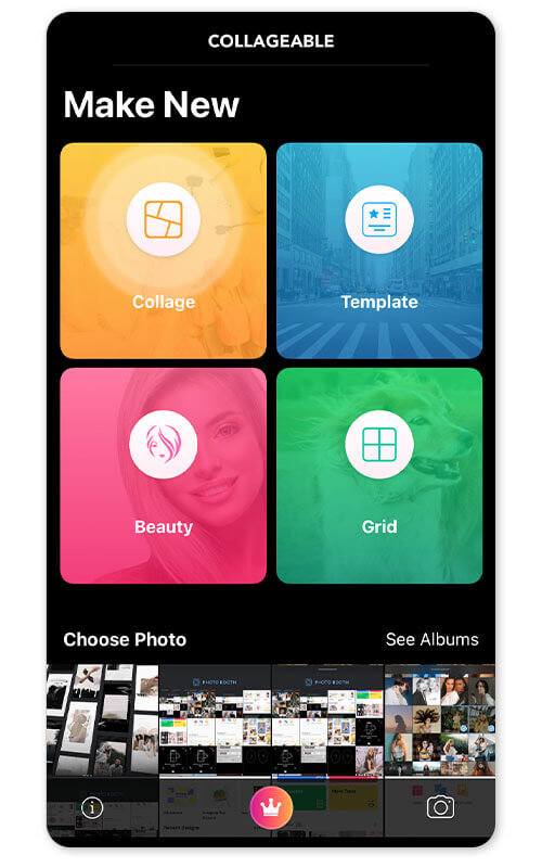 Collageable App Interface