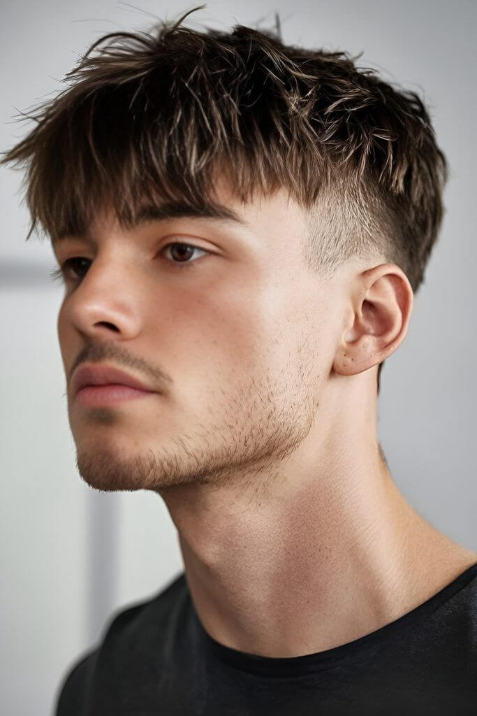 This may contain: a close up of a person wearing a black shirt