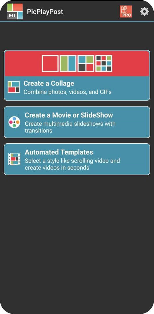 PicPlayPost App Interface