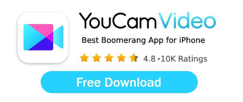 YouCam Video app interface, recognized as the best boomerang video maker in 2025