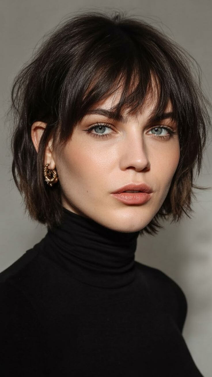 Side-Swept Bangs with a Bob