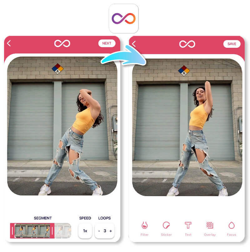 Boomerang Videos Creator app interface, user-friendly for beginners editing boomerang videos