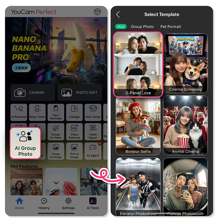 Try this Valentine's couple photoshoot idea with YouCam Perfect app.