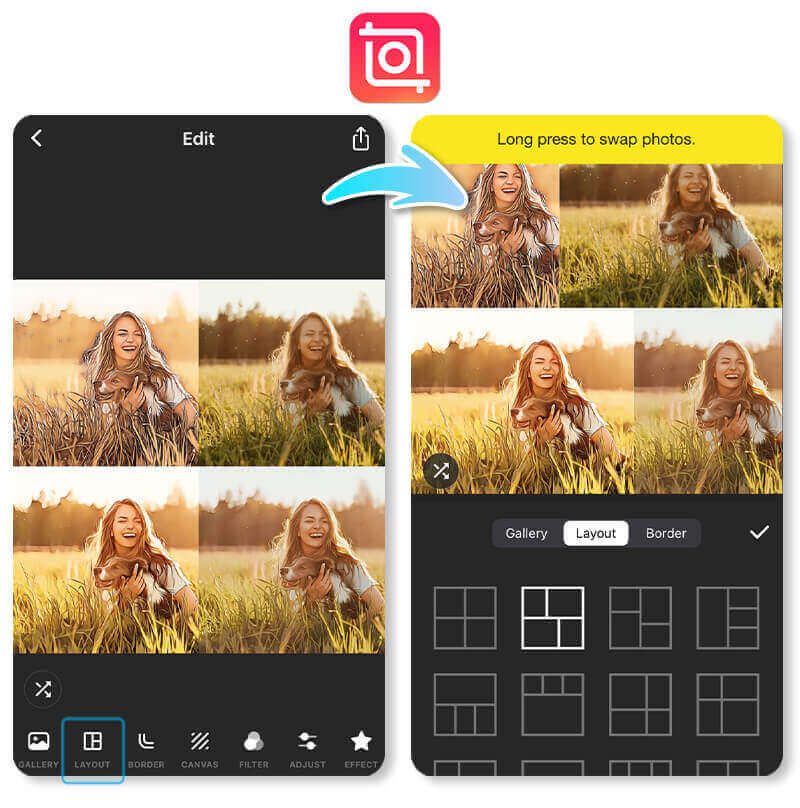 Appli collage vidéo : InShot Application collage vidéo 2026 : InShot