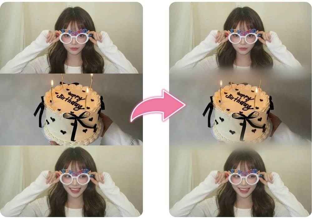 境界線ぼかし写真コラージュの完成！