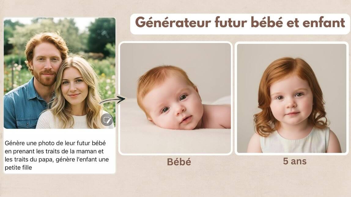 A quoi ressemblera mon bébé: test photo gratuit avec un simulateur bébé en IA