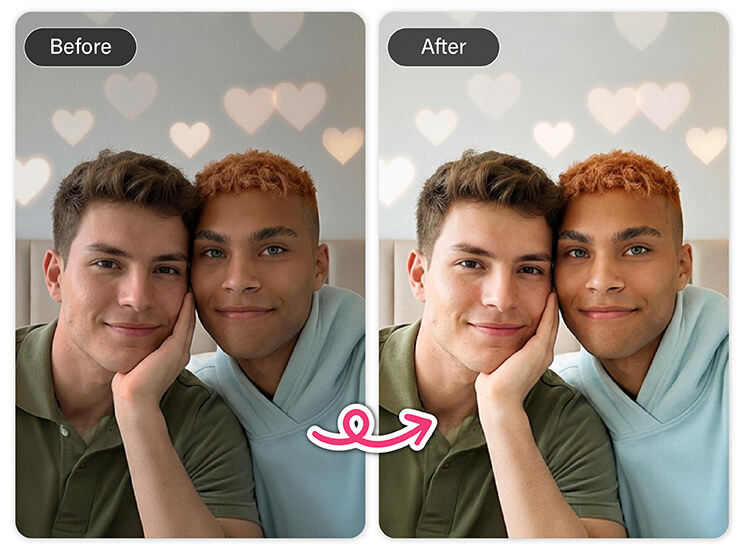 Download YouCam Perfect app now to edit or generate Valentine's photos.