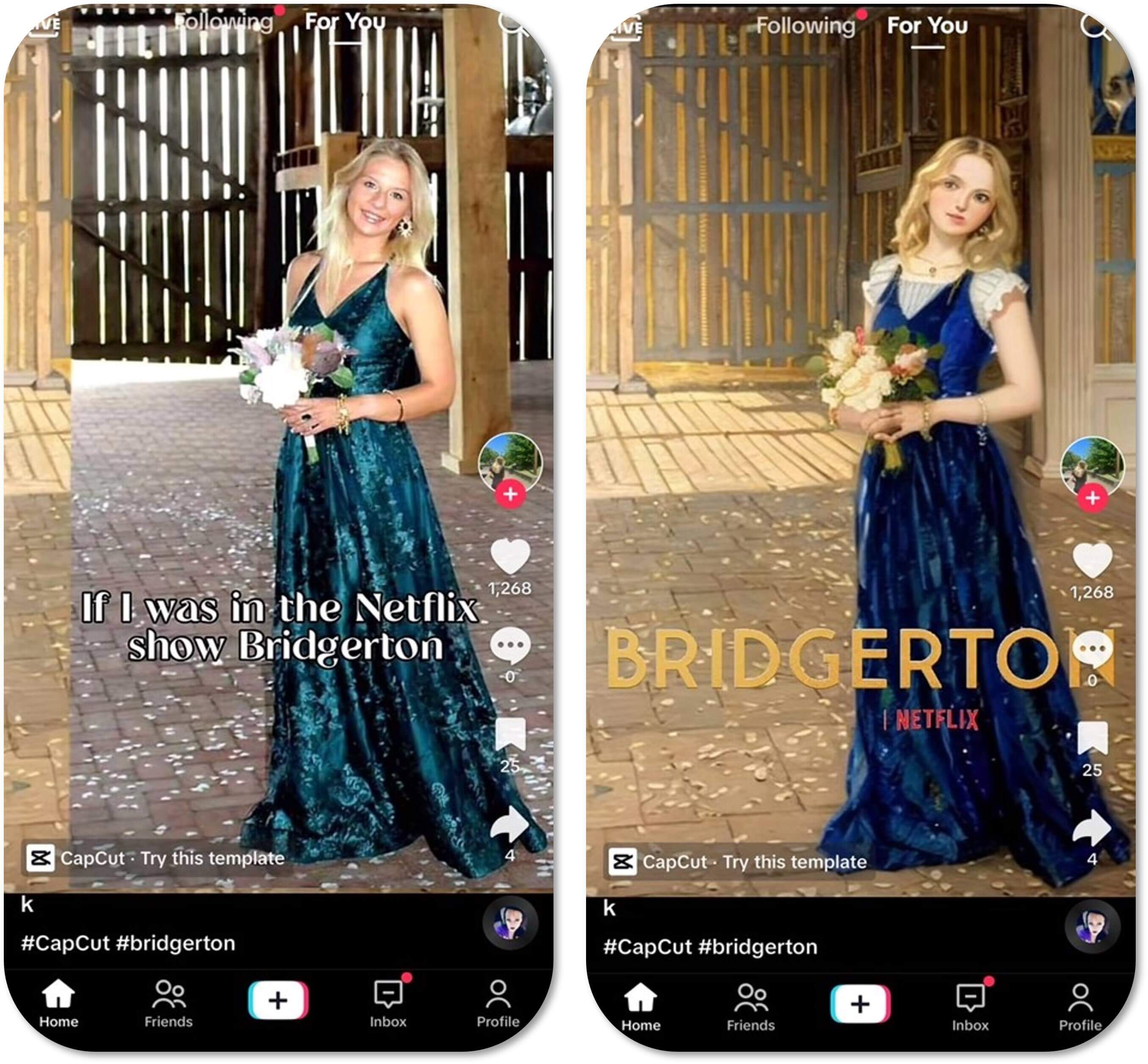 Filtro Bridgerton AI di CapCut