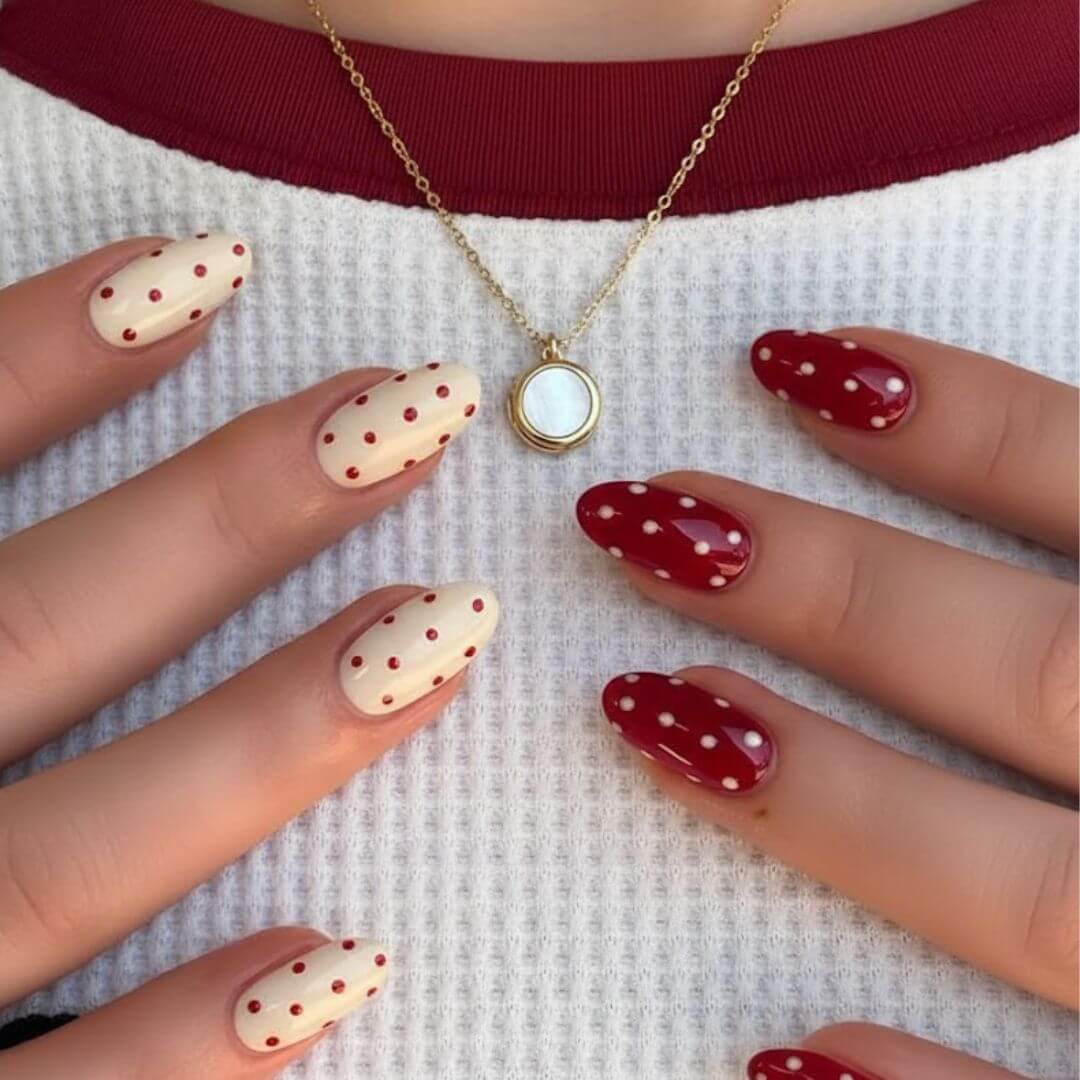 Minimal Red Dot Nails