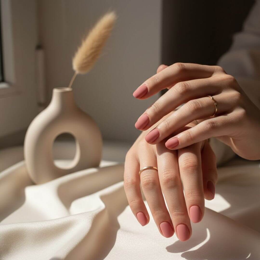 Blush Pink Matte Nails